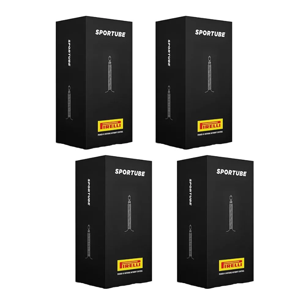 Pack of 4 Pirelli Bicycle SporTUBE Inner Tubes 700x23-30c Presta Valve 48mm for Optimal Performance