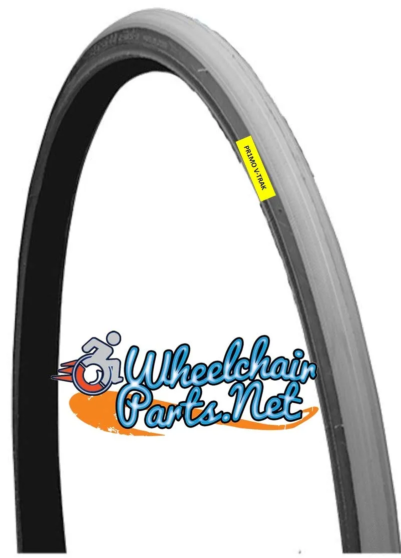 Pair of 24' x 1' Gray V-TRAC Sports Tire - High Performance Pneumatic Tire for Inner Tube