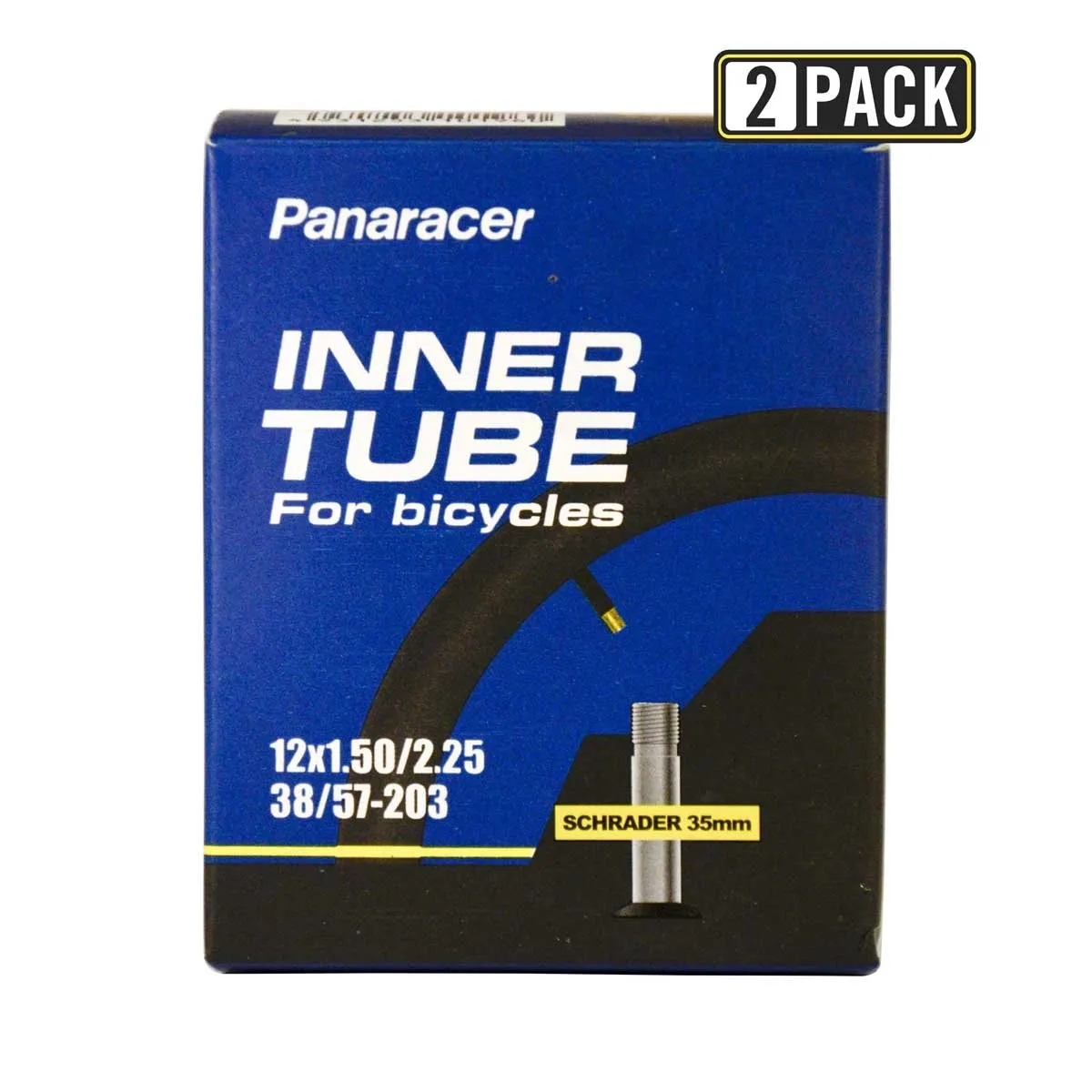 Panaracer 12-1/2'x2.25' Bike Tubes with Schrader Valve - Durable, Multiple Lengths, Black