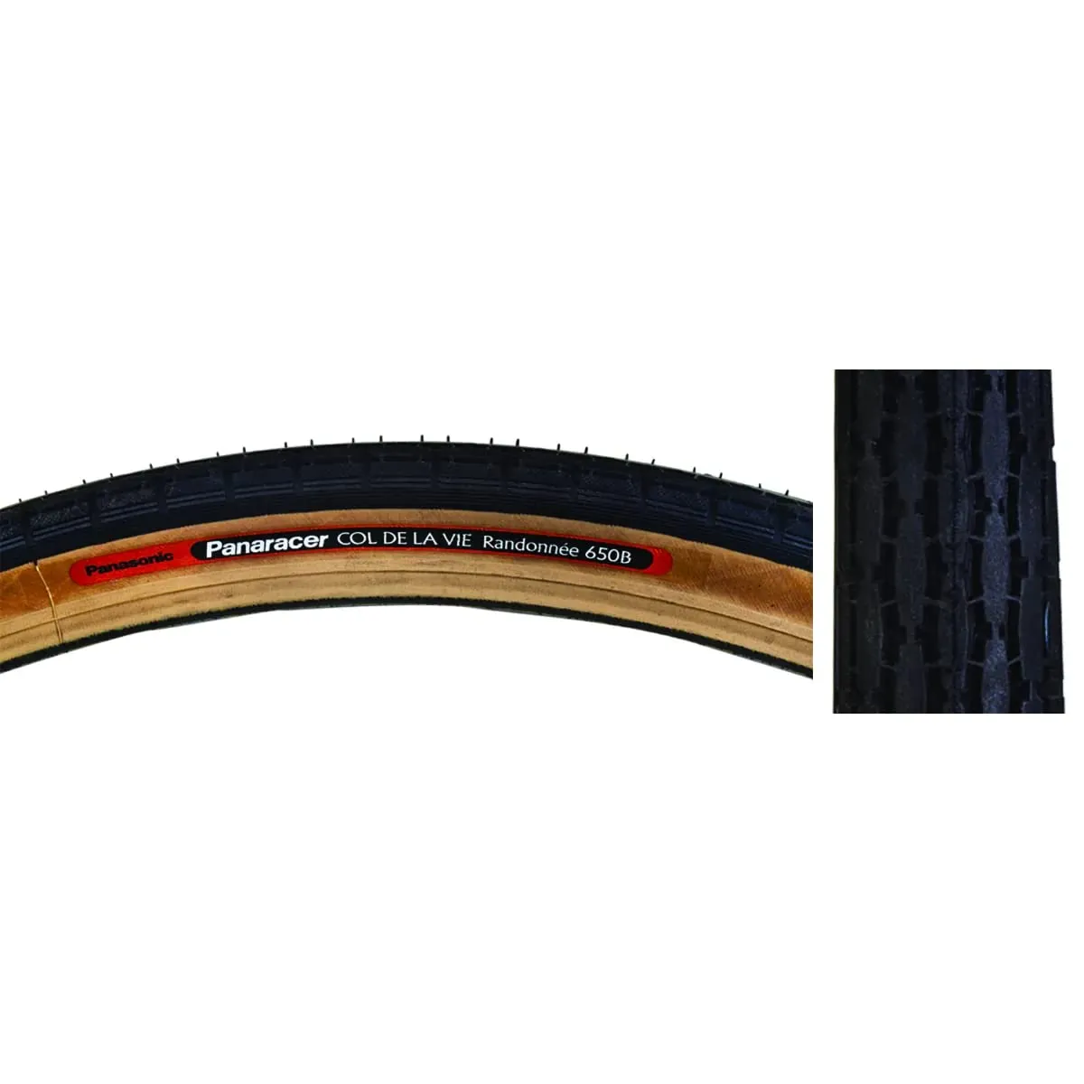 Panaracer Col De La Vie Randonnee Urban Tire, 26' Black Wire Bead, Skin Sidewall, Reusable