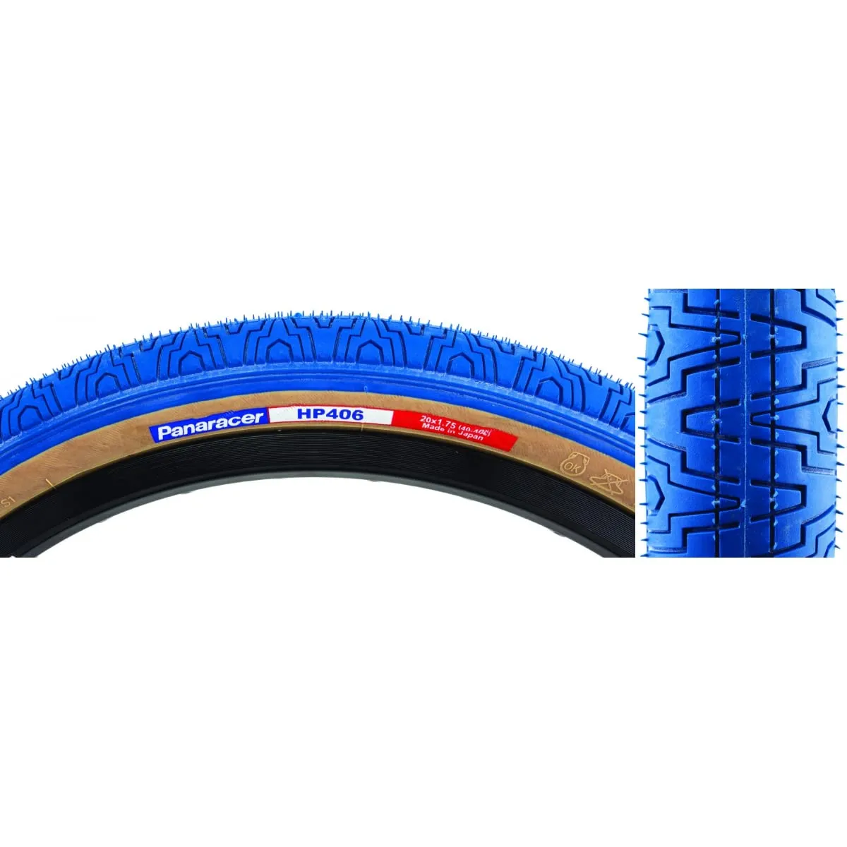 Panaracer HP406 BMX Tire 20x1.75 Blue/Gumwall - Lightweight, High-Quality, Excellent Grip