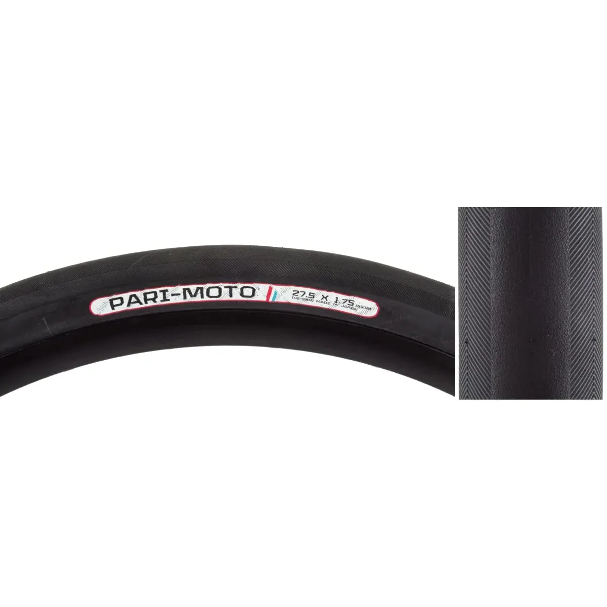Panaracer Pari-Moto 27.5 x 1.75 Road Bike Tire - Black Tread, Black Sidewall for Urban Commuting