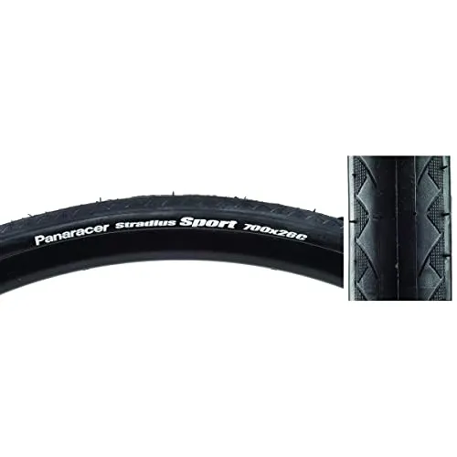 Panaracer Stradius Sport Bicycle Tire 700x26 Black Aramid Bead Folding High-Performance Training Tire