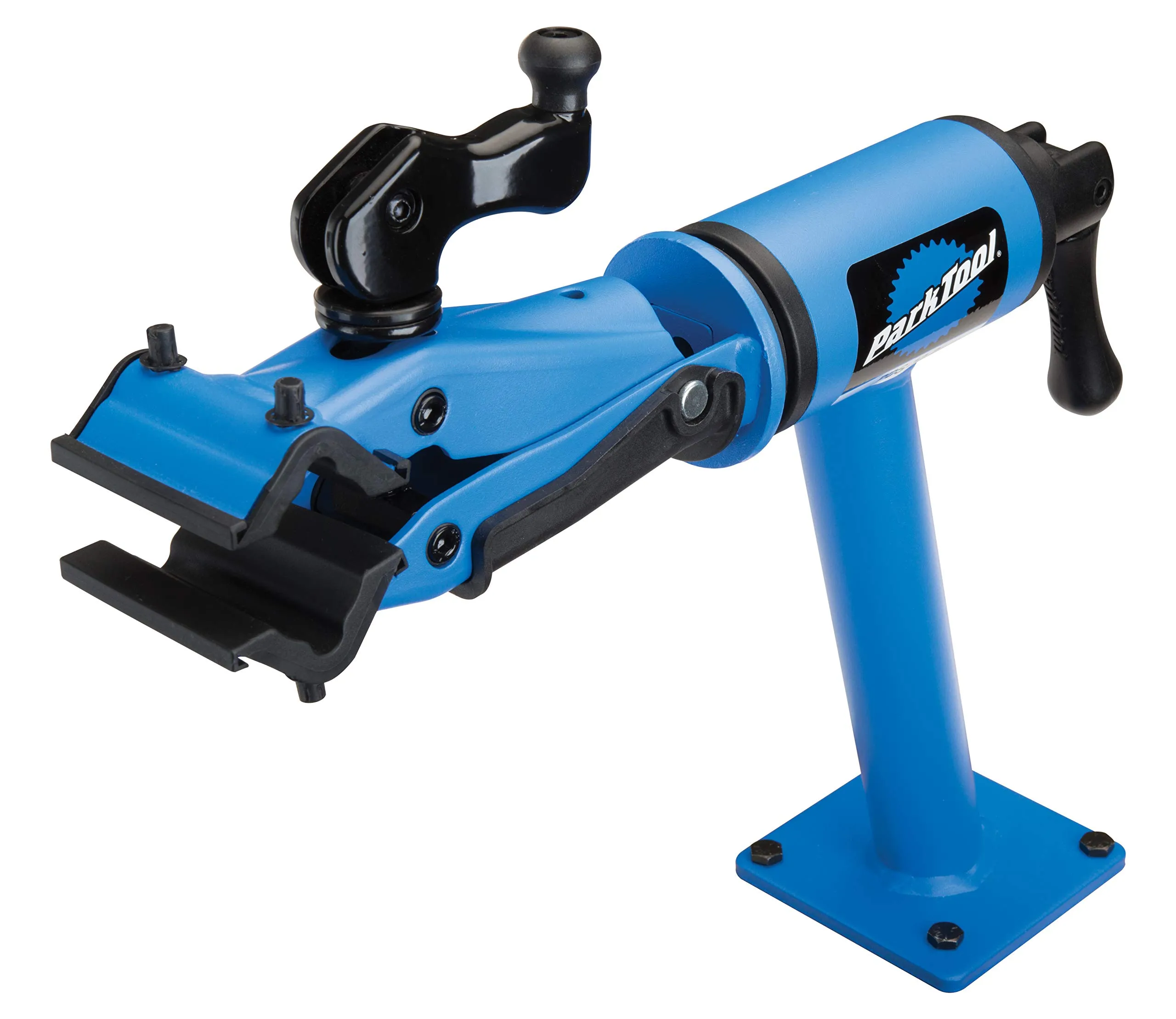 Park Tool PCS-12.2 Home Mechanic Bench-Mount Repair Stand - Black/Blue, Durable, Easy to Use
