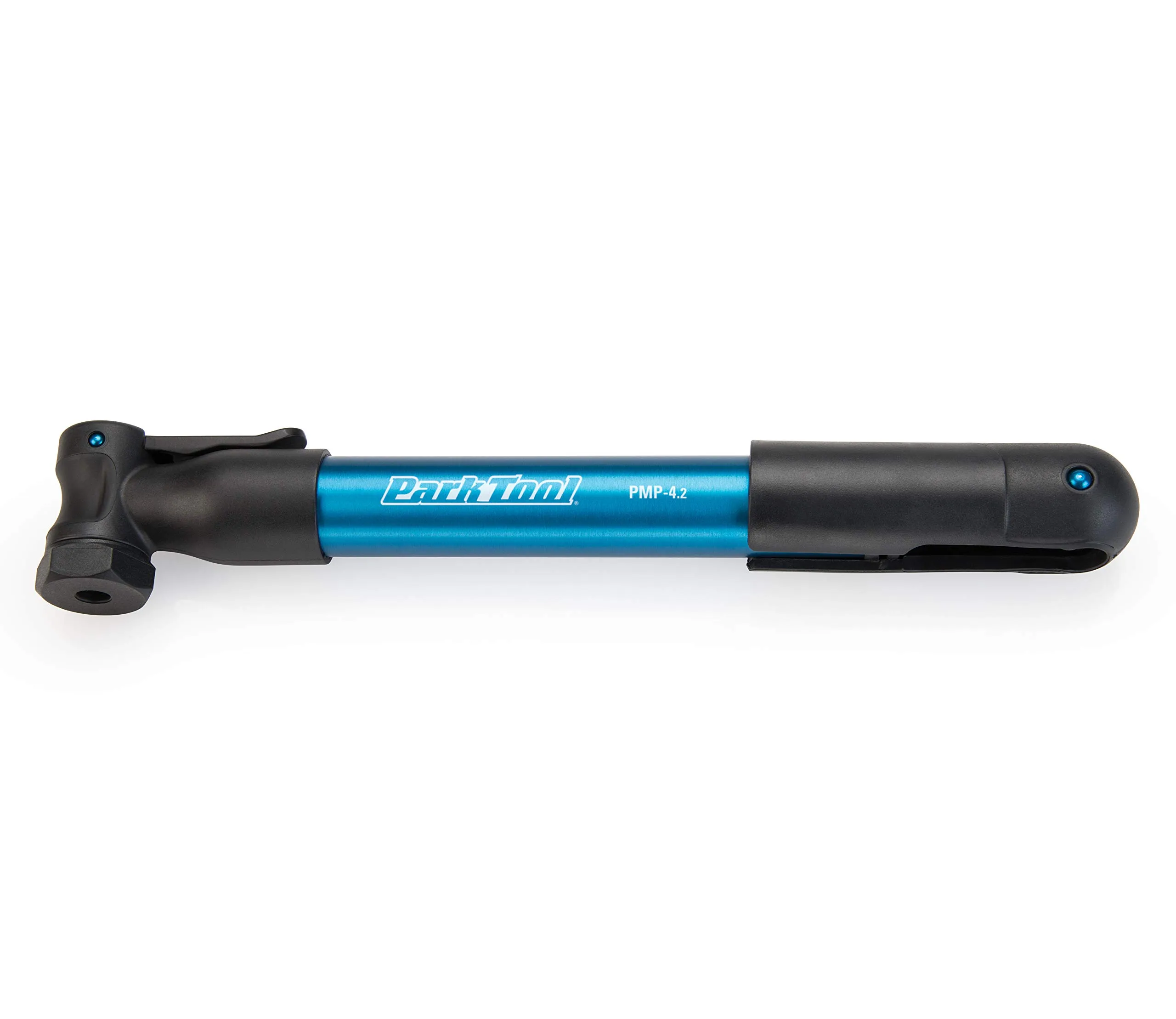 Park Tool PMP-4.2B Blue Mini Pump - 10.5' Long, 4.6oz, Up to 90psi, Presta & Schrader Compatible