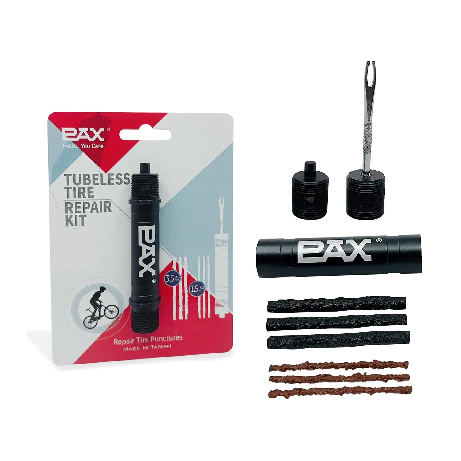PAX Emergency Mountain Bike Tubeless Tire Repair Kit with Hex Key for Quick Bicycle Fixes
