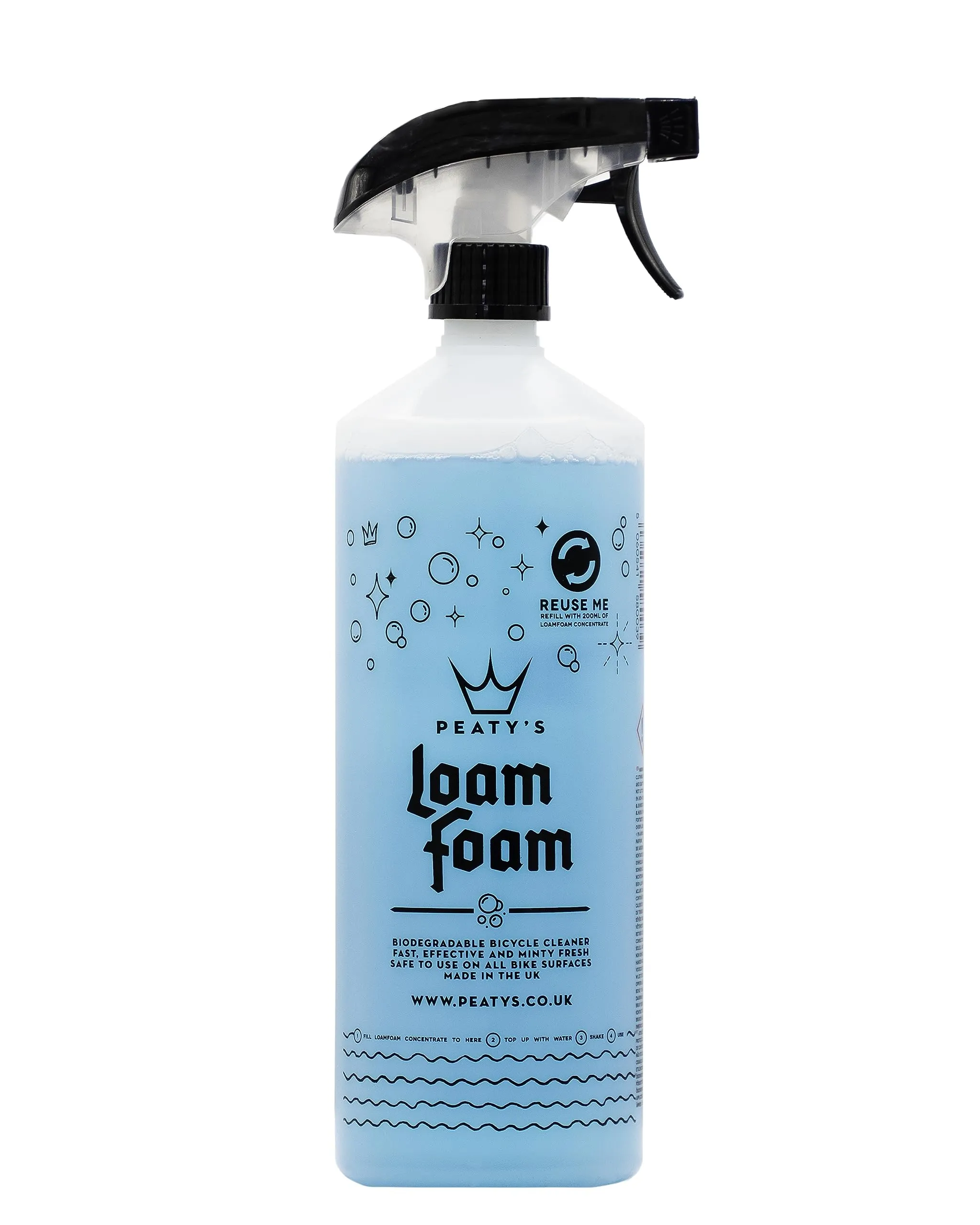 Peaty's Loam Foam Professional Grade Bike Cleaner 1L - Biodegradable Minty Fresh Foam for All Surfaces