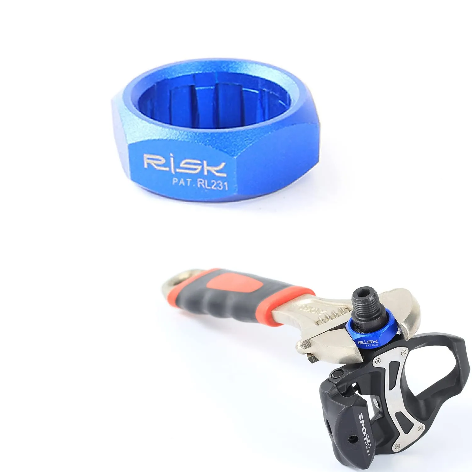 Pedal Axle Spindle Removal Tool for Shimano Clip-in Pedals, Durable Aluminum, 10-Spline Design