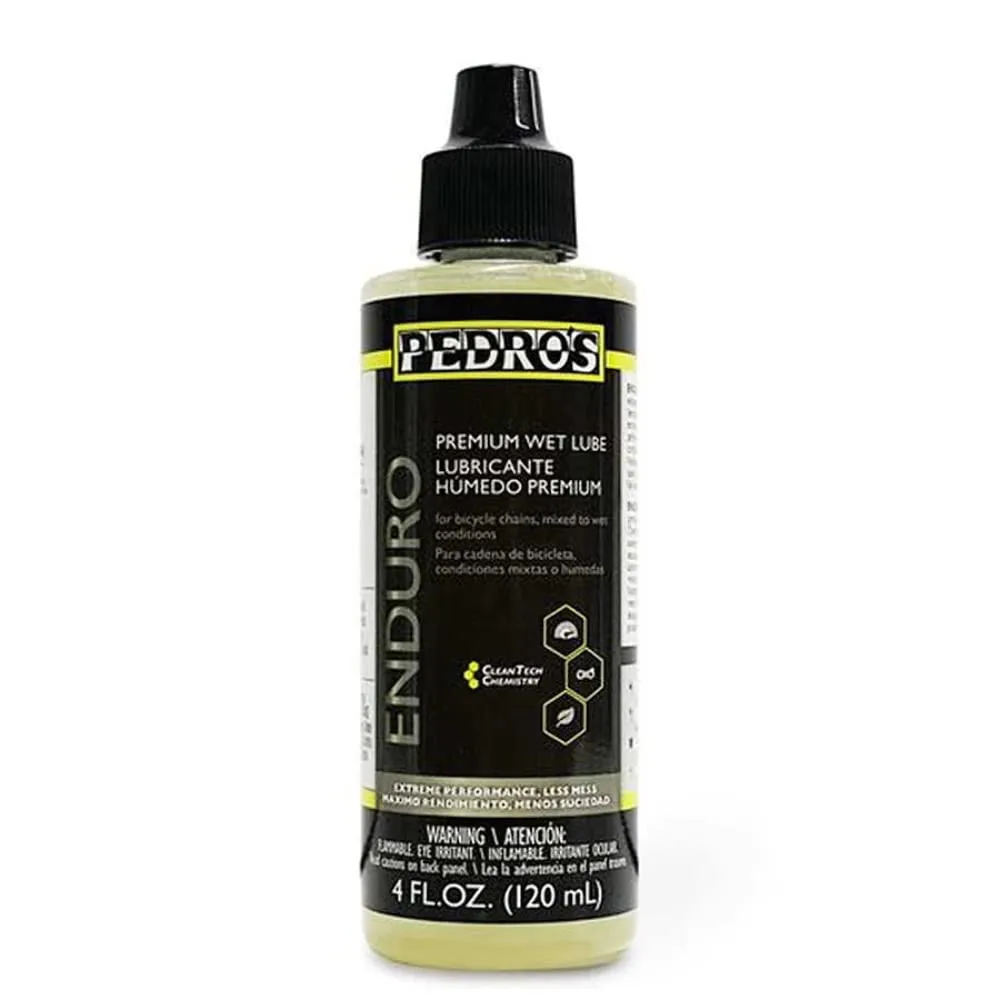 Pedro's Enduro Wet Chain Lube - 4Oz - Long Lasting, Waterproof Lubricant for Bike Chains