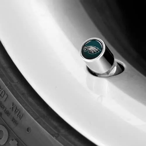 Philadelphia Eagles Valve Stem Covers Set of 4 - Vinyl-Coated Graphics, Made in the USA