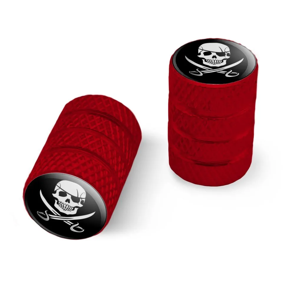 Pirate Skull Crossed Swords Jolly Roger Valve Stem Caps for Motorcycle & Bicycle Rims