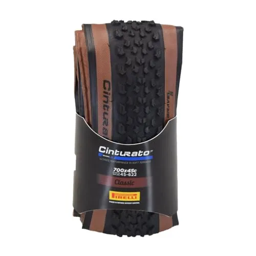 Pirelli Cinturato Gravel S 700x45 Bike Tire - Tubeless Ready, Clincher, Classic Tan Sidewall