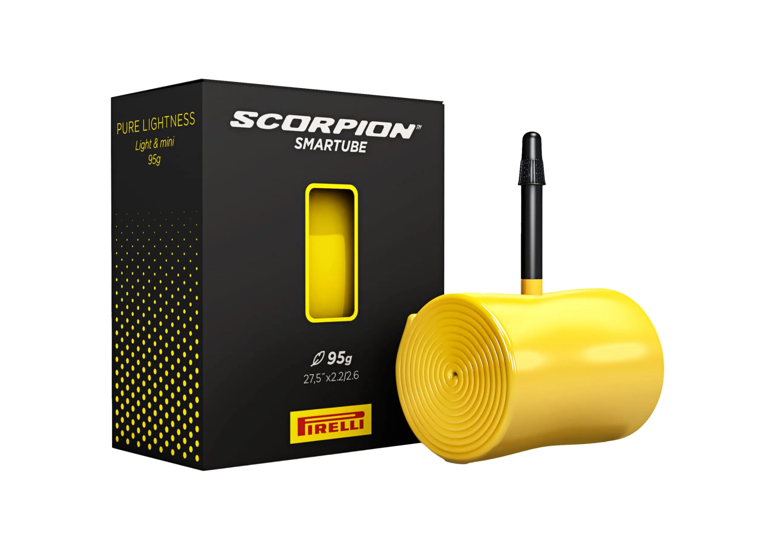Pirelli Scorpion SmarTUBE Yellow 27.5x2.2-2.6 Presta Valve TPU Bike Tube, Lightweight and Durable