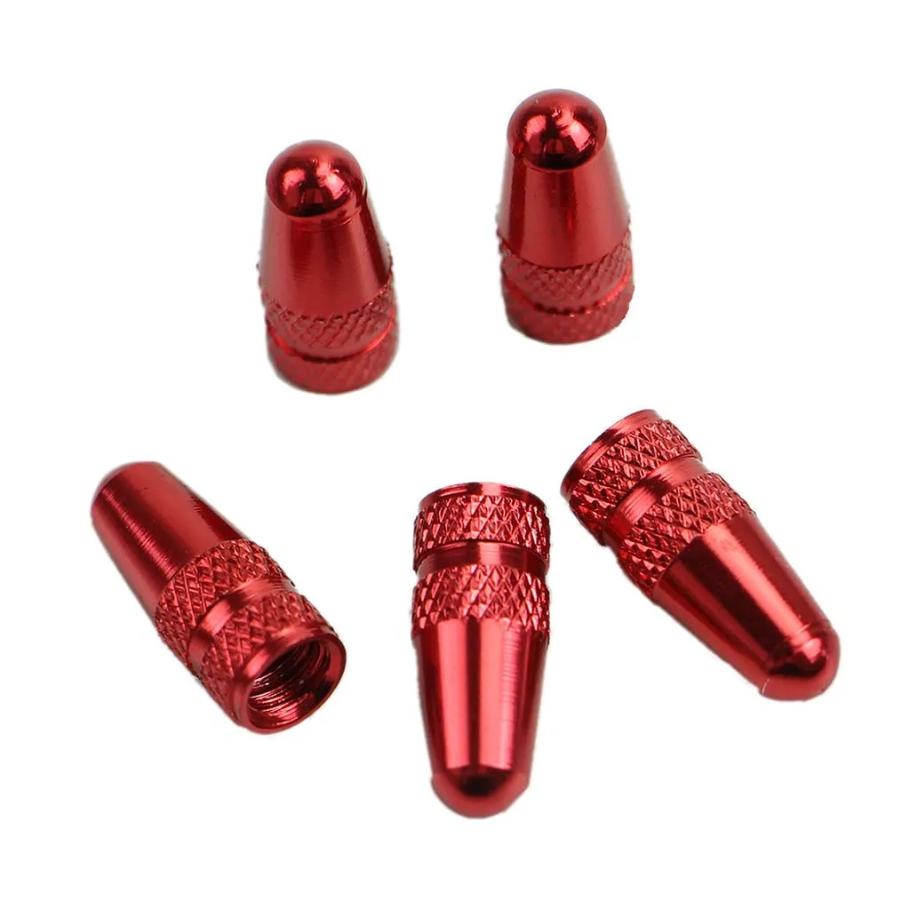 Portable 5Pcs Presta Valve Caps in Multiple Colors - Durable Aluminium Alloy with Knurled Grip