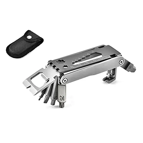 Portable Bike Repair Multitool with Chain Tool - Lightweight Stainless Steel, 17 Functions, Compact
