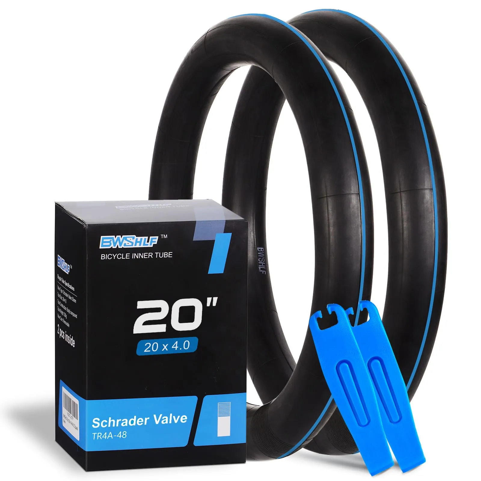 Premium 20 x 4.0 Fat Tire Inner Tube with Schrader Valve, Durable, Puncture-Resistant, 2 Pack