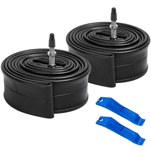 Premium 28''/29'' Heavy Duty Bike Tubes - Butyl Rubber, FV33mm Presta Valve, Compatible with 28/29 Tires