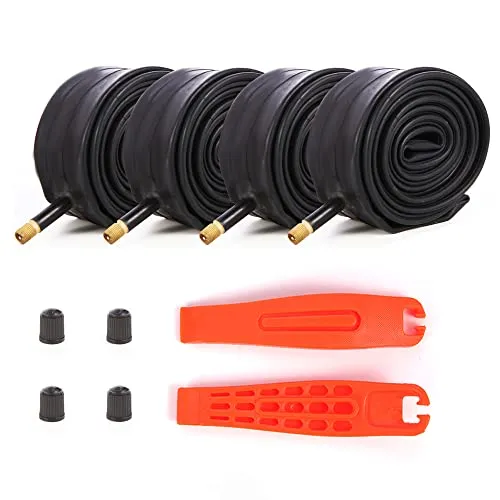 Premium Quality Bike Tubes 4-Pack 700x38C 700x40C 700x43C 700x45C Schrader Valve Heavy Duty