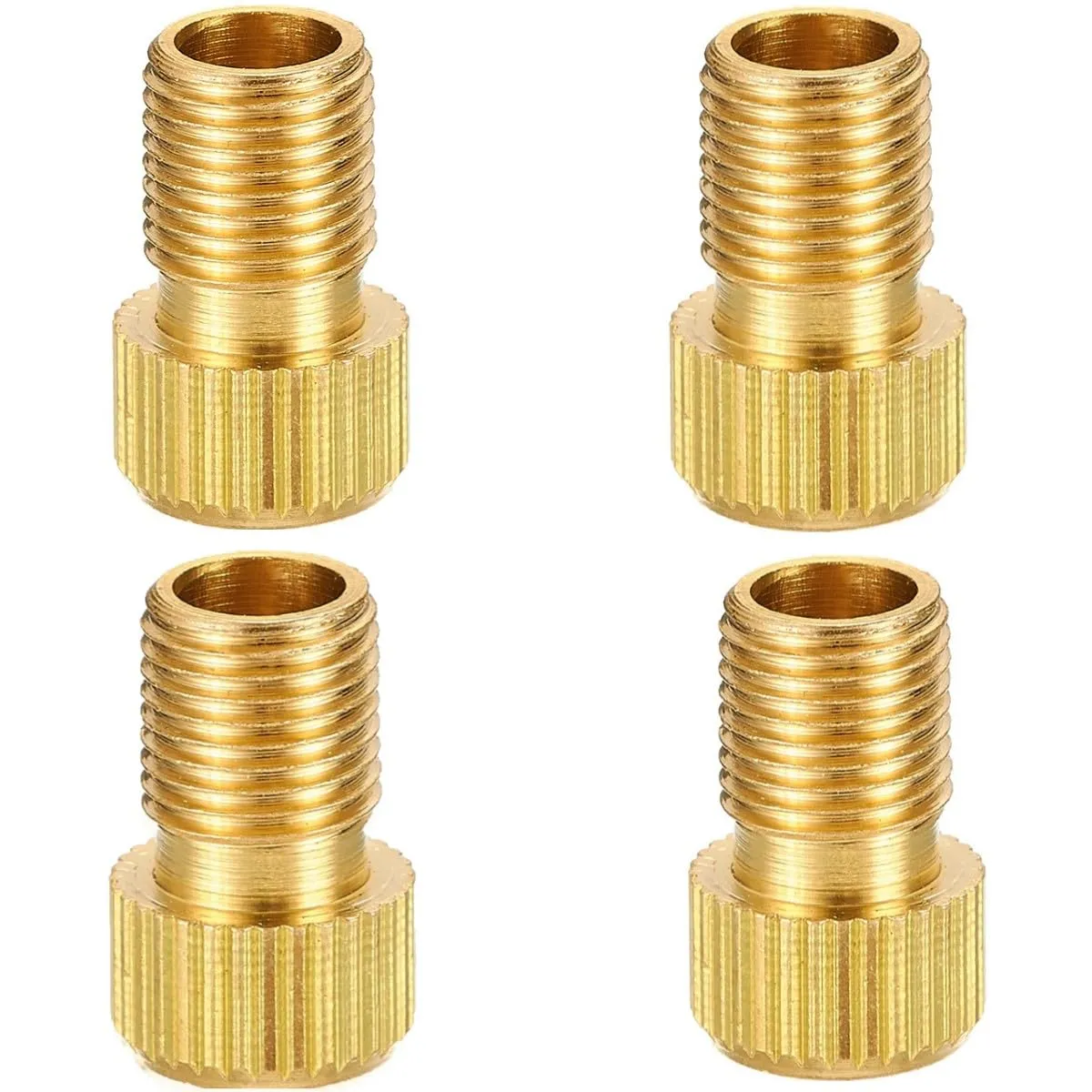 Presta Valve Adapter 4-Pack - Convert Brass Presta to Schrader for Easy Bike Tire Inflation