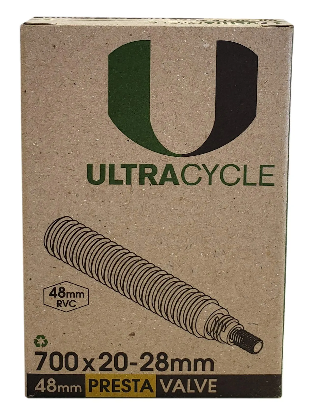 Presta Valve Bicycle Inner Tube Black 48mm PV (RVC) 700x20-28mm by Ultracycle