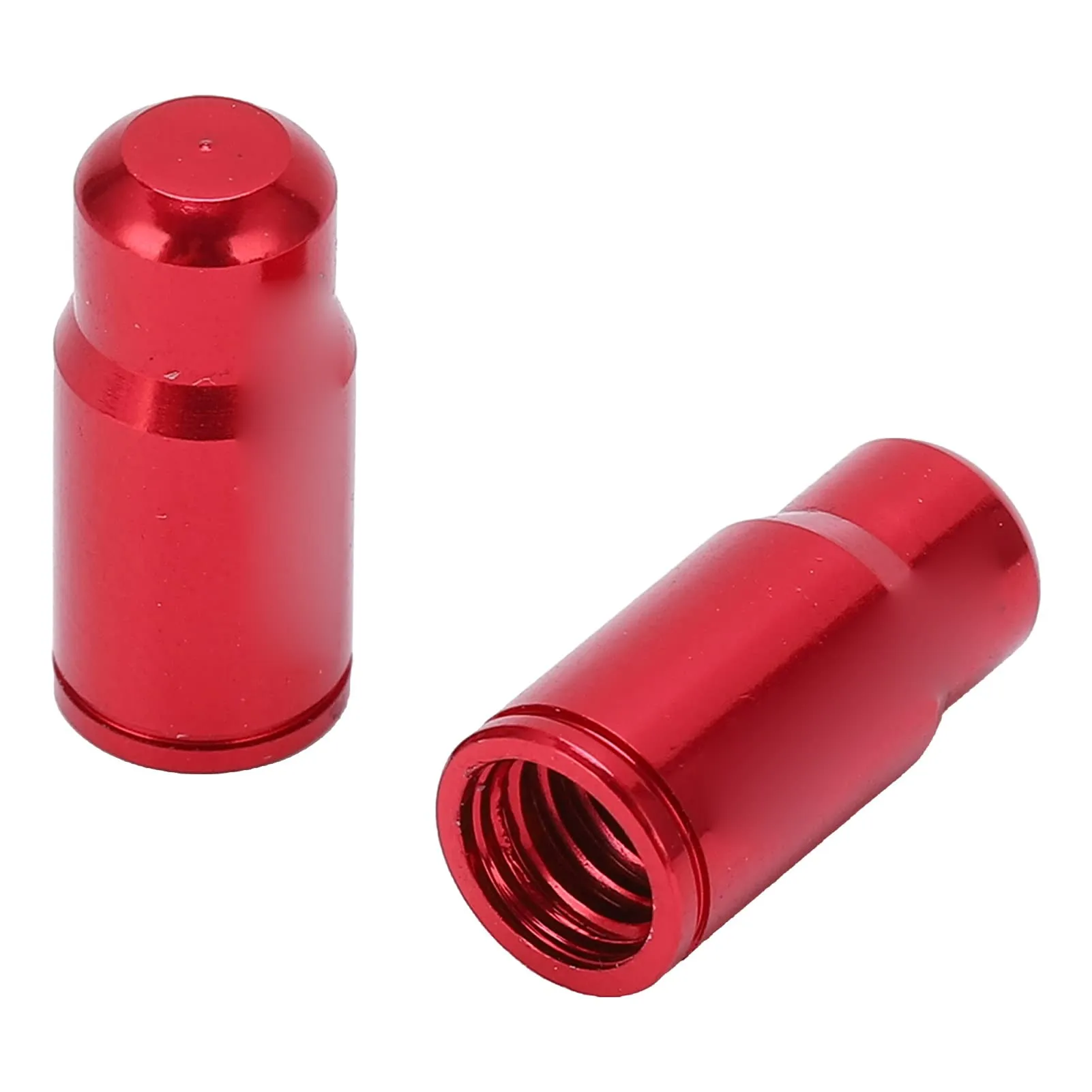 Presta Valve Caps - Red Aluminum Alloy Bike Nozzle Covers for Road and Mountain Bikes