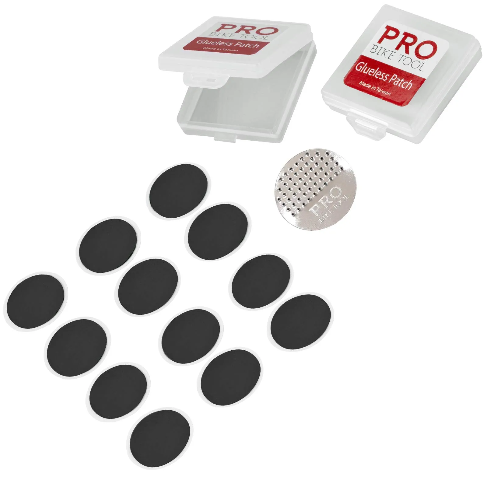 PRO BIKE TOOL Glueless Bike Tire Puncture Repair Patch Kit - 24 Self-Adhesive Patches - 2 Packs