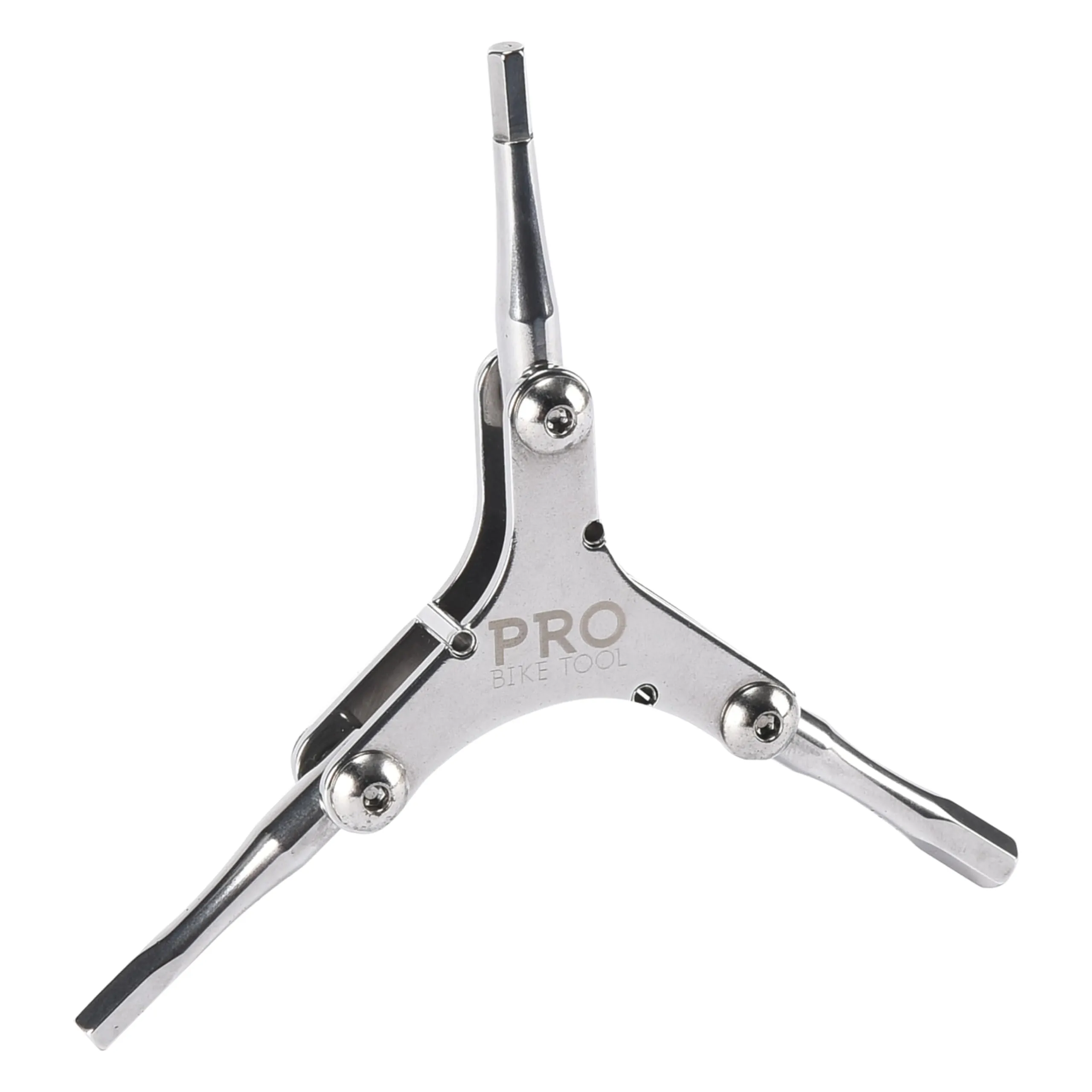 PRO BIKE TOOL Mini Bike Multitool - Compact 3-in-1 Allen Key Set in Silver for Mountain Biking and Repairs