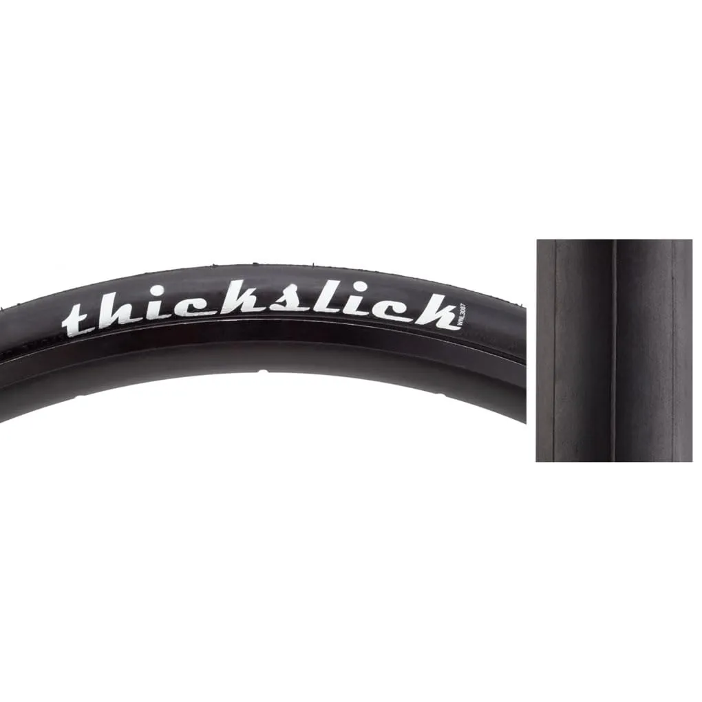 Pure Cycles Thickslick 700x23 Comp Wire Tire - Extra Thick Slick Tread for Ultimate Puncture Resistance