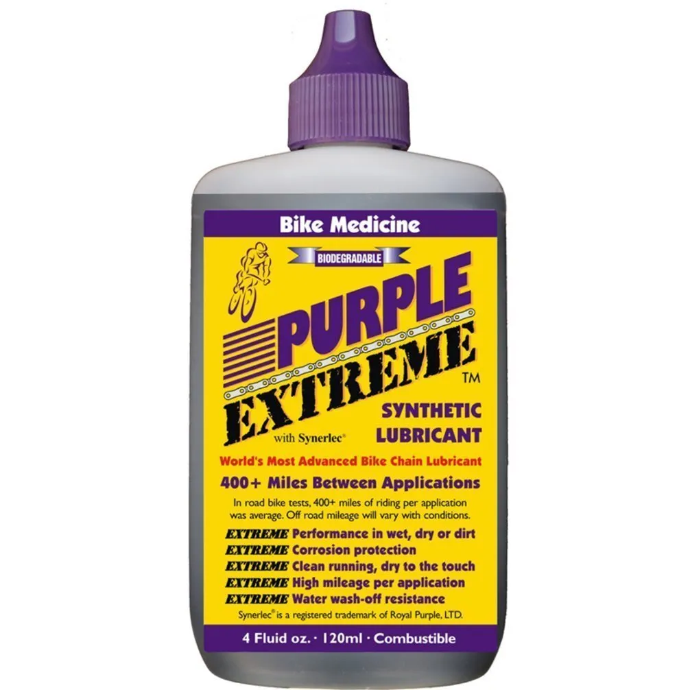 Purple Extreme Performance Synthetic Chain Lubricant - High Mileage Bicycle Lube by BIKE MEDICINE