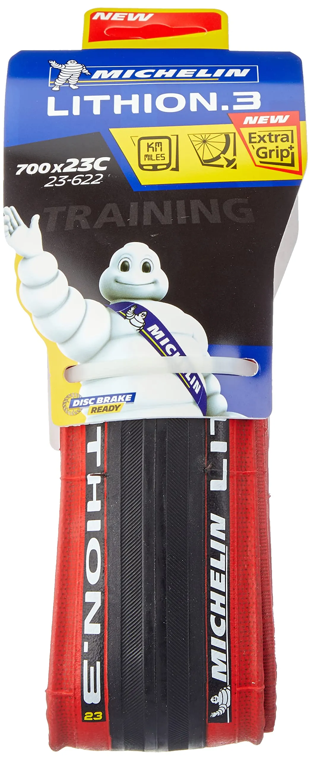 RCCB Unisex Michelin Lithion 3 Tyres 700x23C Red - Light, Puncture Resistant, Excellent Grip