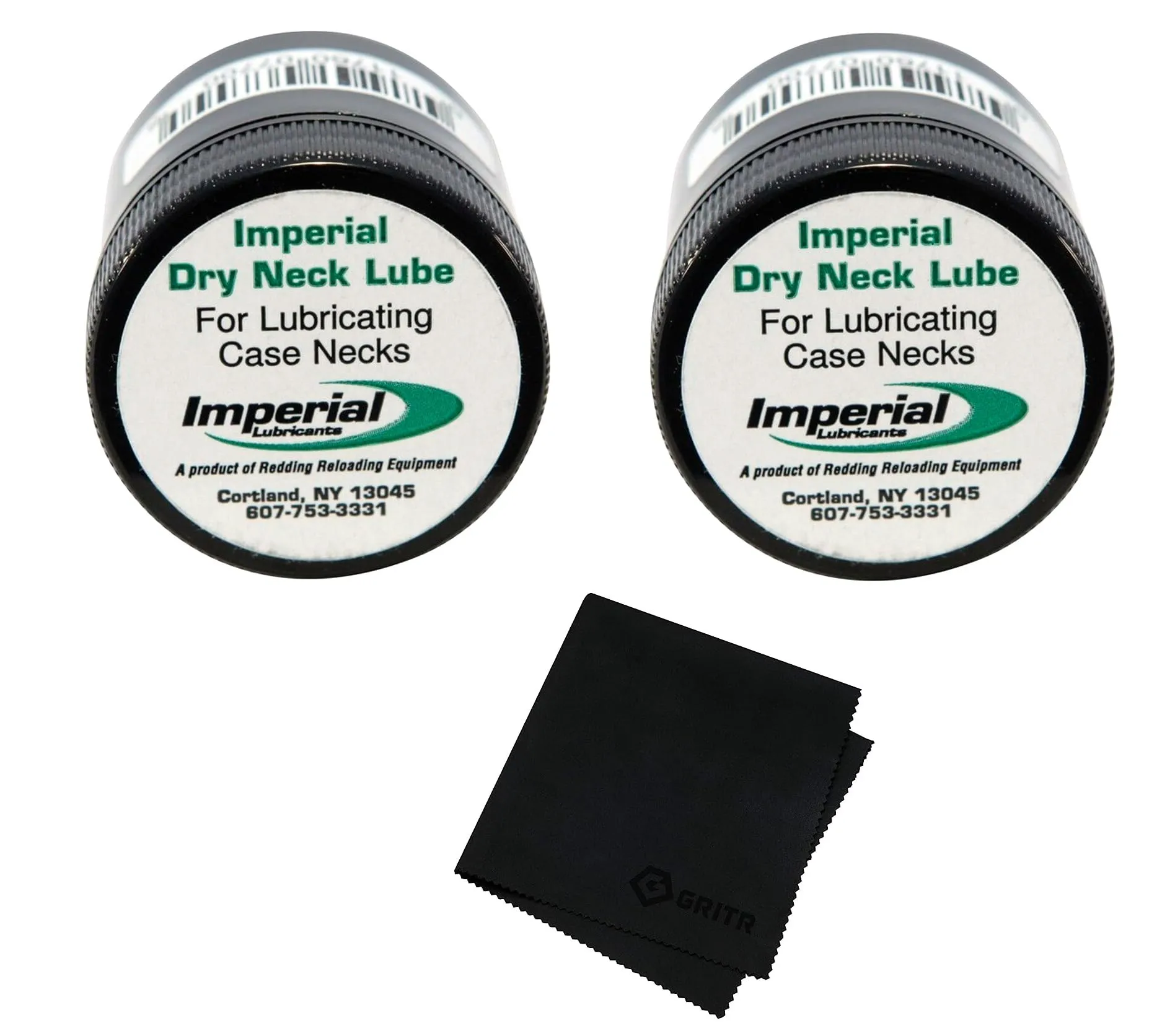 Redding Imperial Dry Neck Lube Pack of 2 with Gritr Microfibre for Reloading Precision
