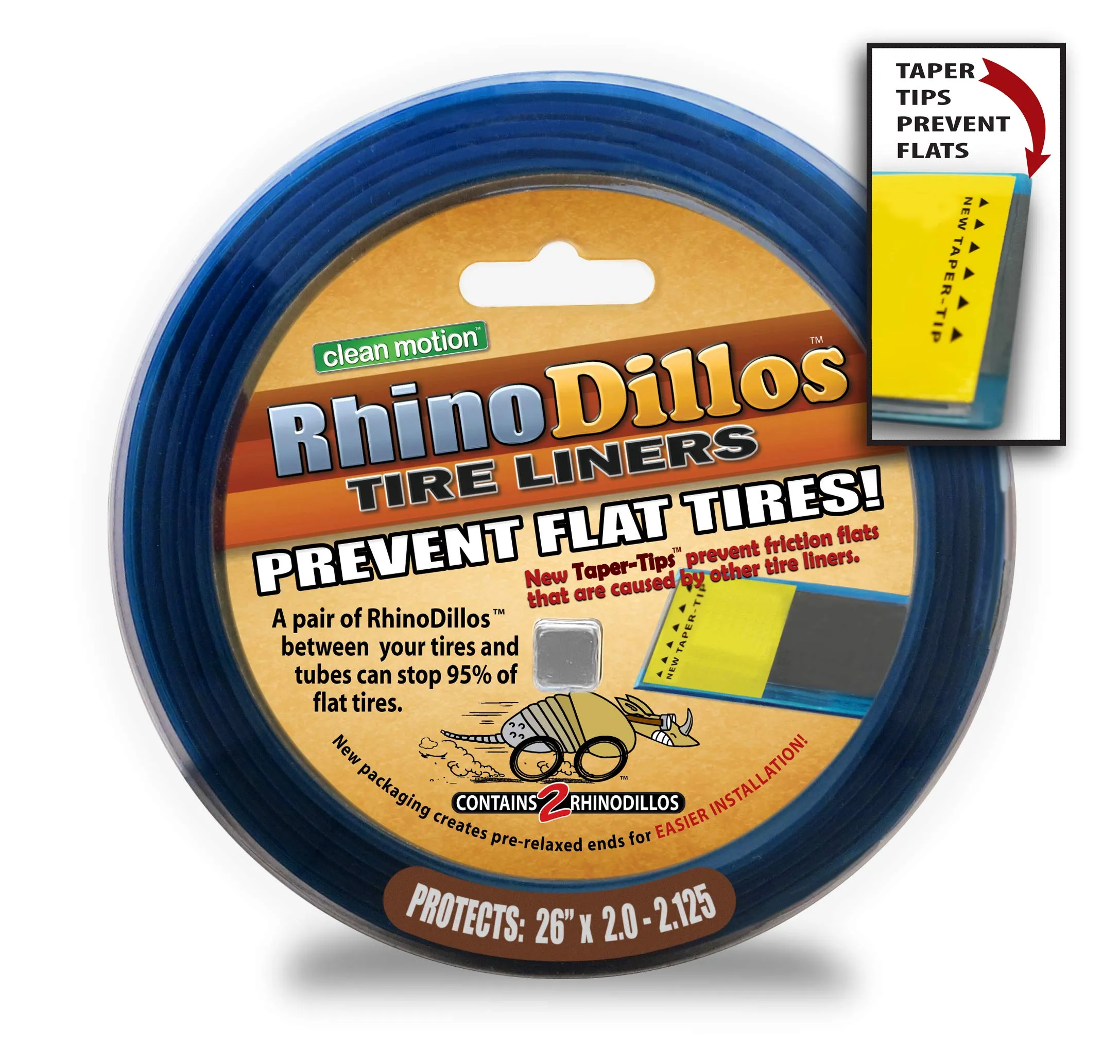 Rhinodillos Bicycle Tire Liners - Cushioned Tube Protectors, 9 Sizes, Lightweight, Thorn Resistant