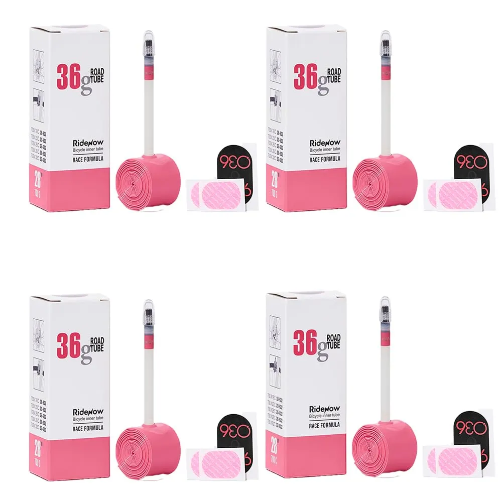 RIDENOW 4 Pack TPU Inner Tube 700C x 18-32C / 32-47C / 650B / 650C / 520, Lightweight Presta Valve