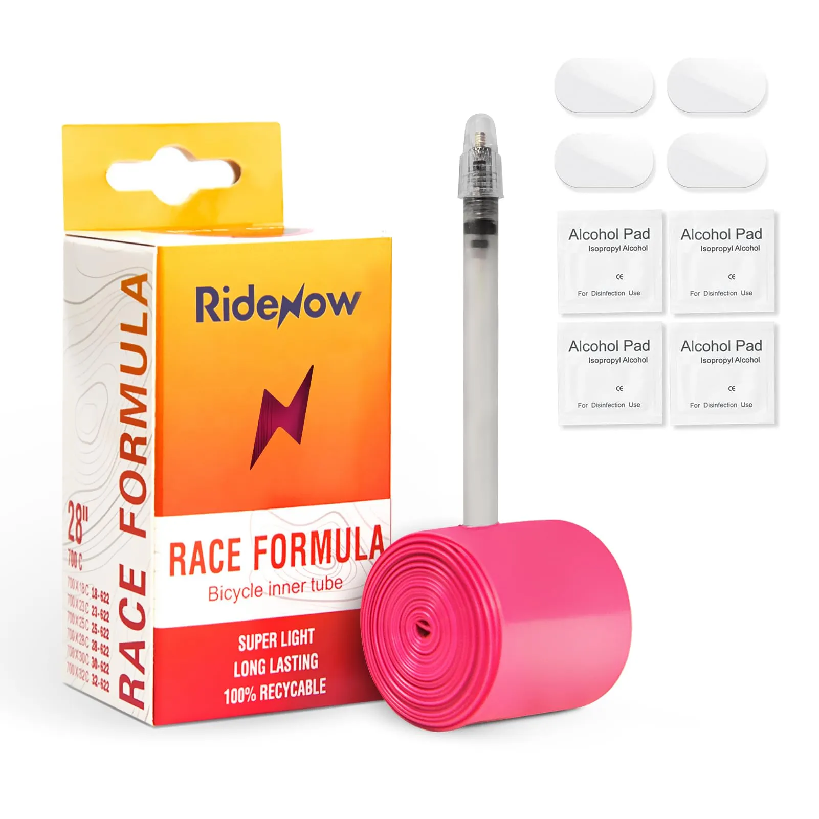Ridenow 700C TPU Bike Inner Tube 28'' Compatible with 700x18C/23C/25C/28C/30C/32C, Presta 65mm