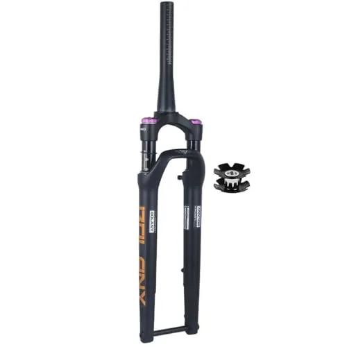 Road Bike Suspension Forks 700C 1-1/2' Disc Brake Air Fork Thru Axle 12x100mm Manual Lockout