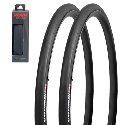 Road Bike Tire 1/2 Pack 700x25C/28C Folding Replacement Tires - Wear-Resistant Black