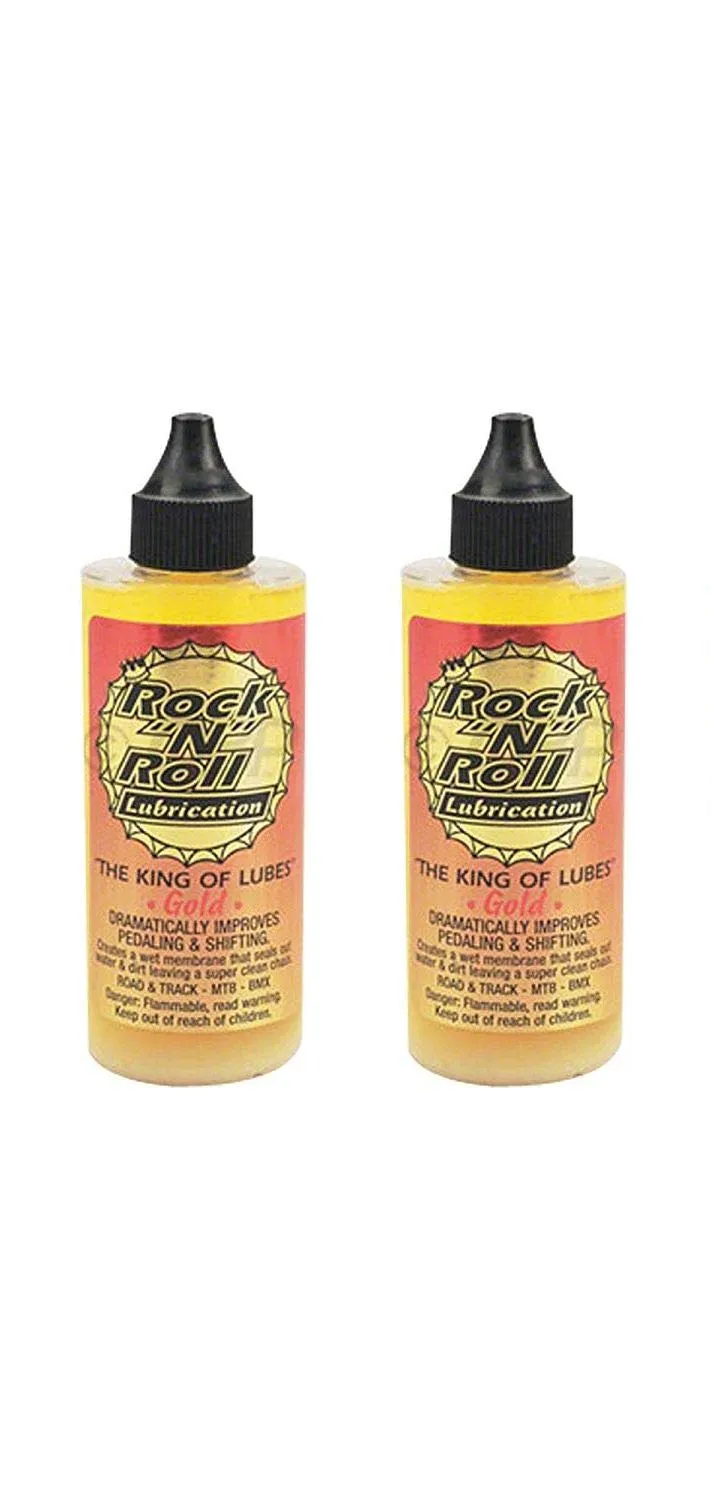 Rock N Roll 135816 Gold Chain Lubricant 4-Ounce 2-Pack for a Gleaming Bike Finish