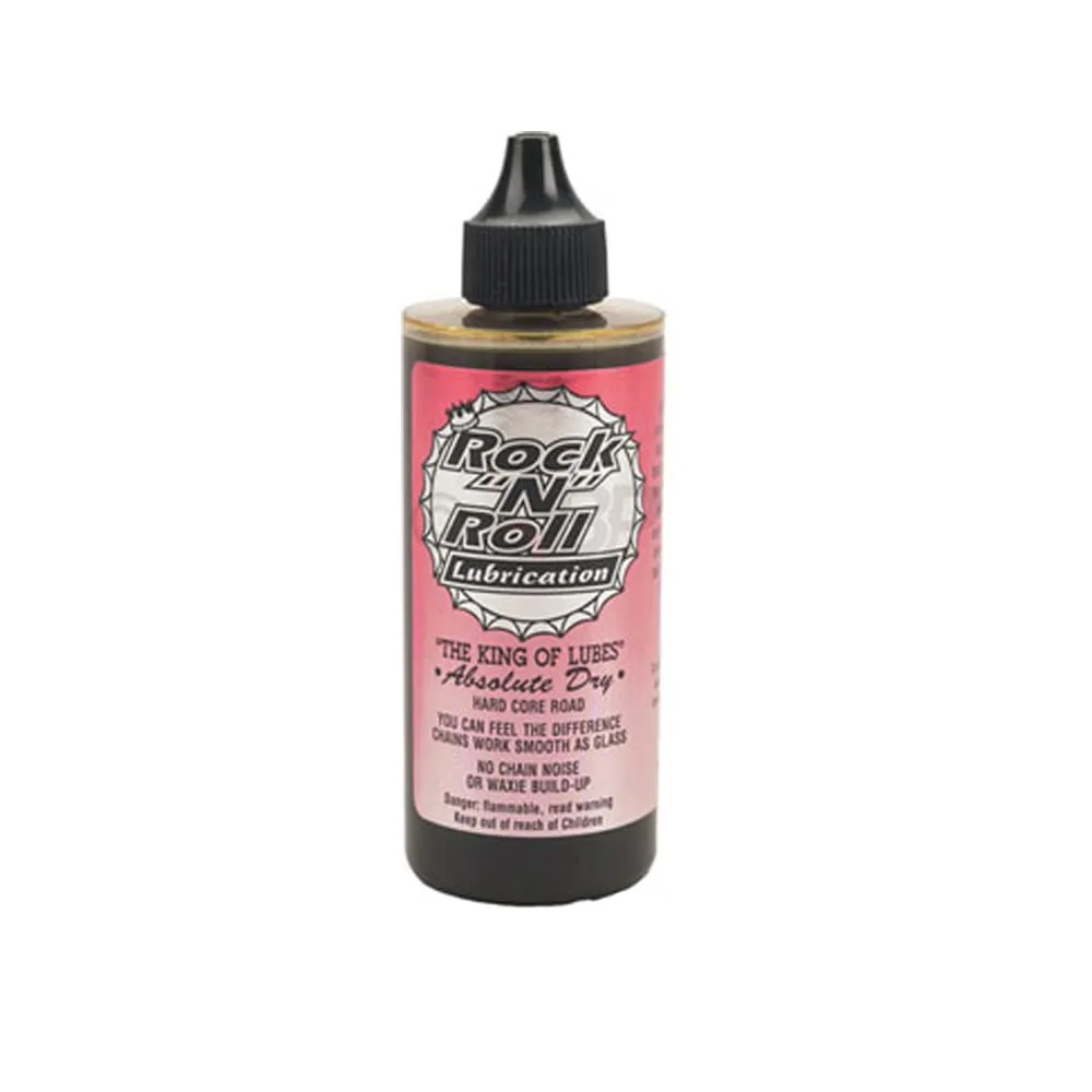 Rock N Roll Absolute Dry Lube 4oz for Road Bikes - Cleans and Lubricates Efficiently