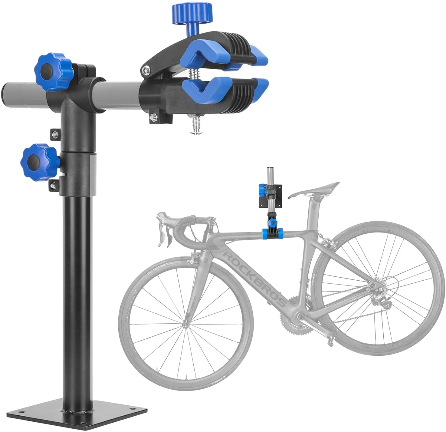 ROCKBROS Adjustable Bike Repair Stand Wall Mount Rack for Road & Mountain Bikes - Durable, Space-Saving