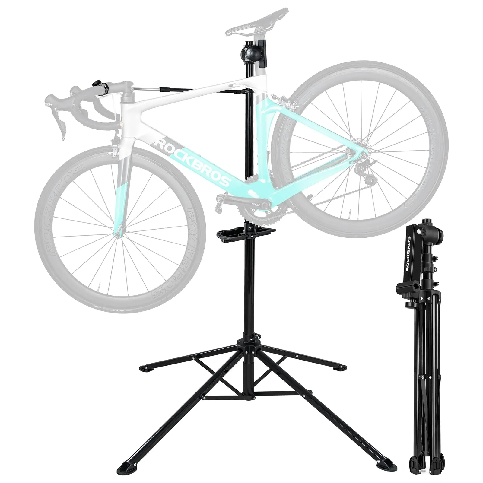 ROCKBROS Portable Bike Repair Stand - Lightweight Aluminum Alloy, Max 66 lbs Capacity for MTB, E-bikes