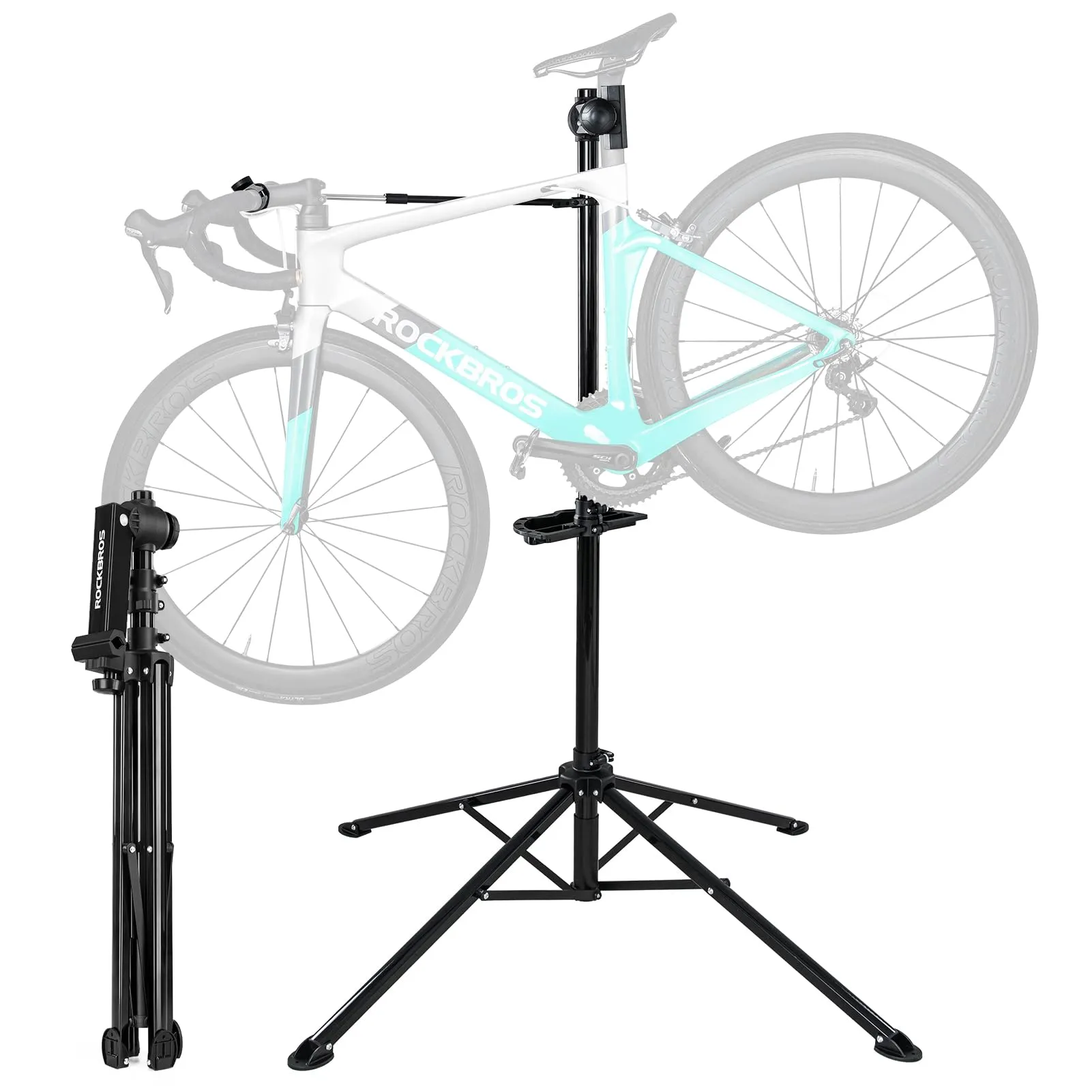 ROCKBROS Portable Bike Repair Stand for Mountain & Road Bikes, Max 66 lbs, Adjustable Height, Durable