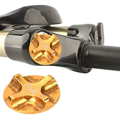 Rockshox Air Valve Cap - MTB Headset Cap, Aluminium Alloy Suspension Fork Cover, Yellow
