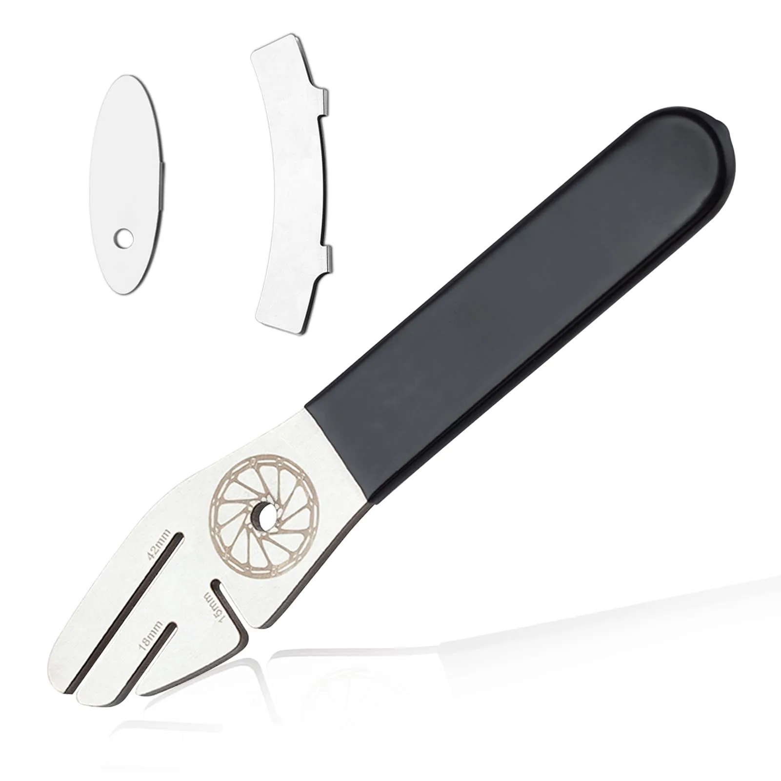 Rotor Truing Fork Tool for Bicycle Disk Brake Alignment - Includes 3 Slot Wrench & 2 Brake Pads