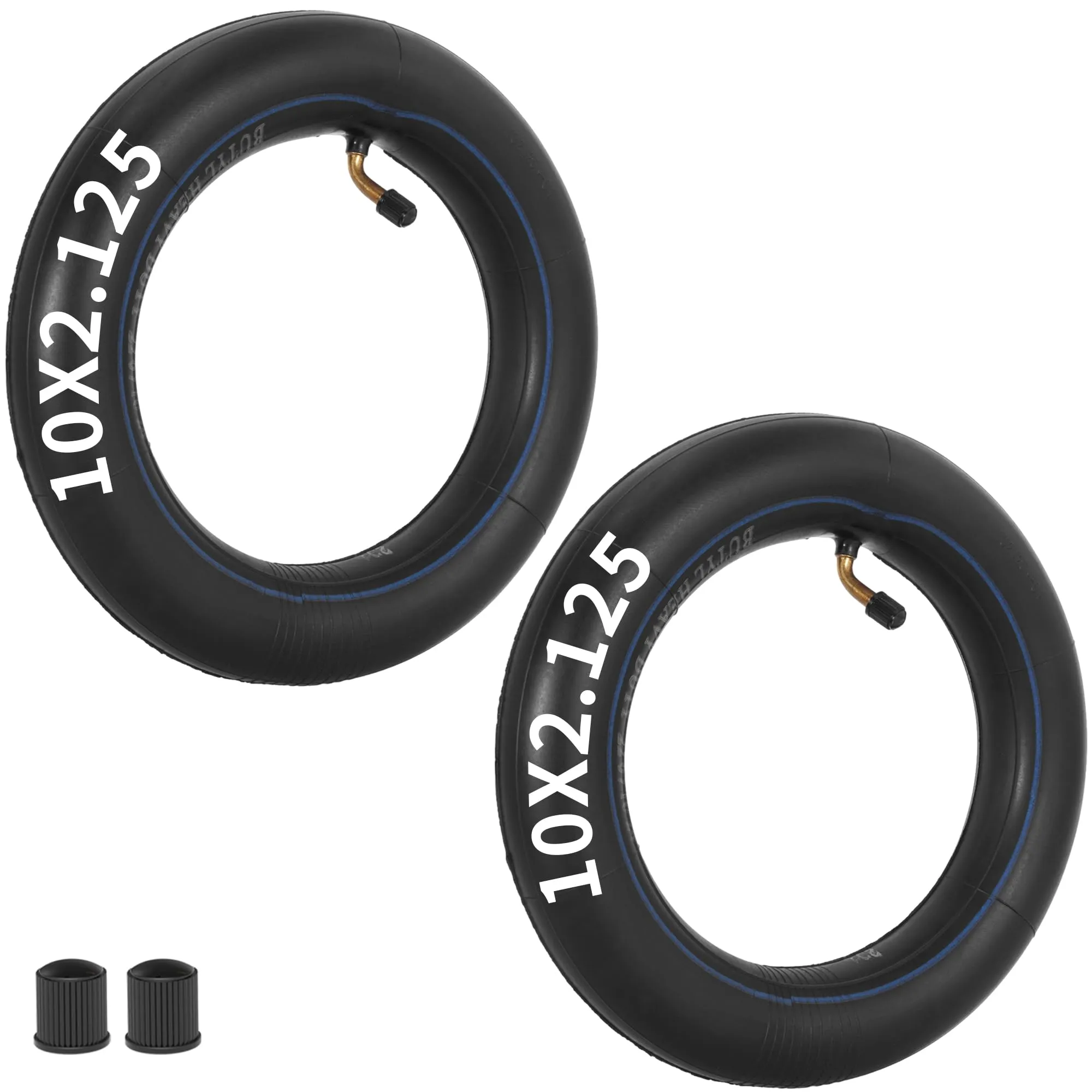 RUTU 10x2.125 Inner Tube for Electric Scooters, Bikes, Trikes - Durable, Easy Inflate, 45° Valve