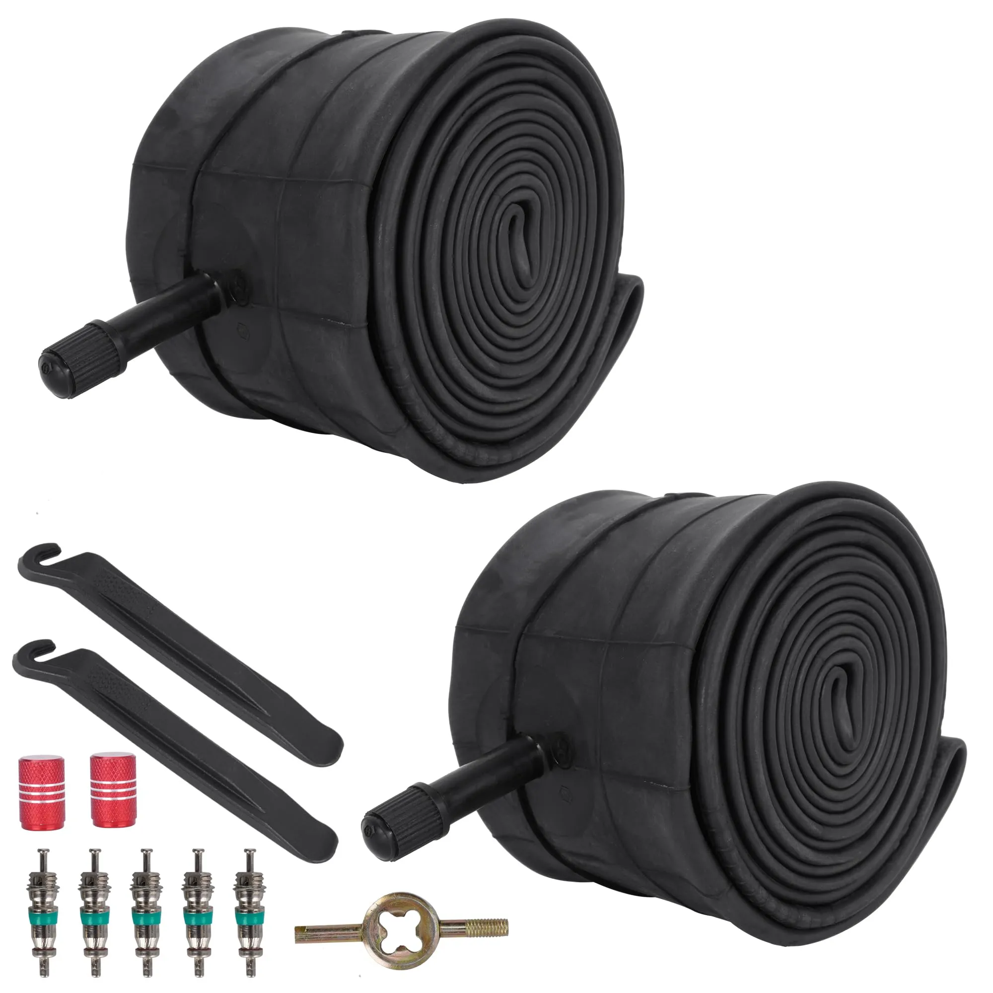 RUTU 27.5' Fat Tire Tube 27.5x2.5/2.8/3.0 with Schrader Valve, 2 Pack, Includes Tire Levers