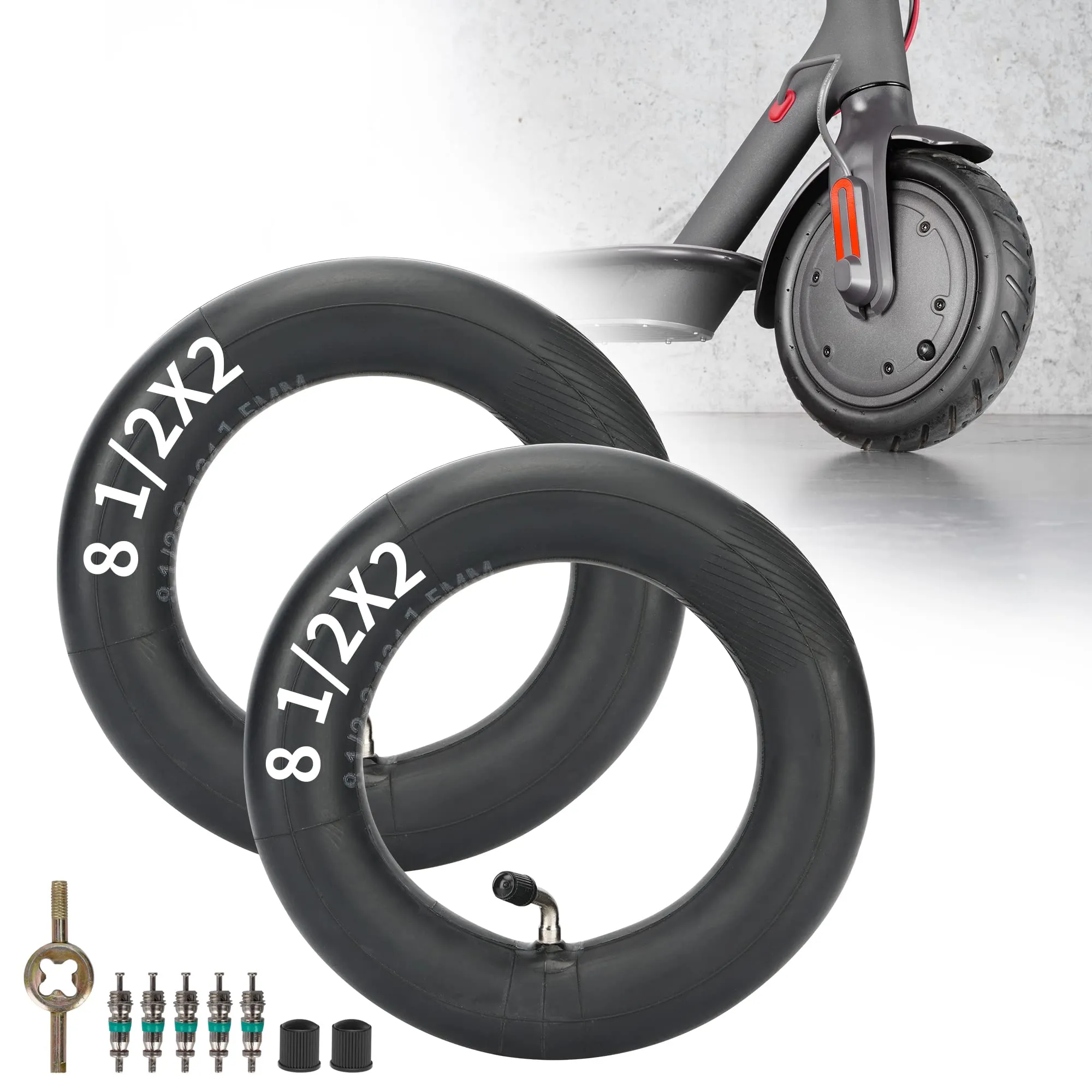 RUTU 8.5 Inch Inner Tubes for Electric Scooters - Explosion-Proof, Pressure-Resistant, 2-Pack