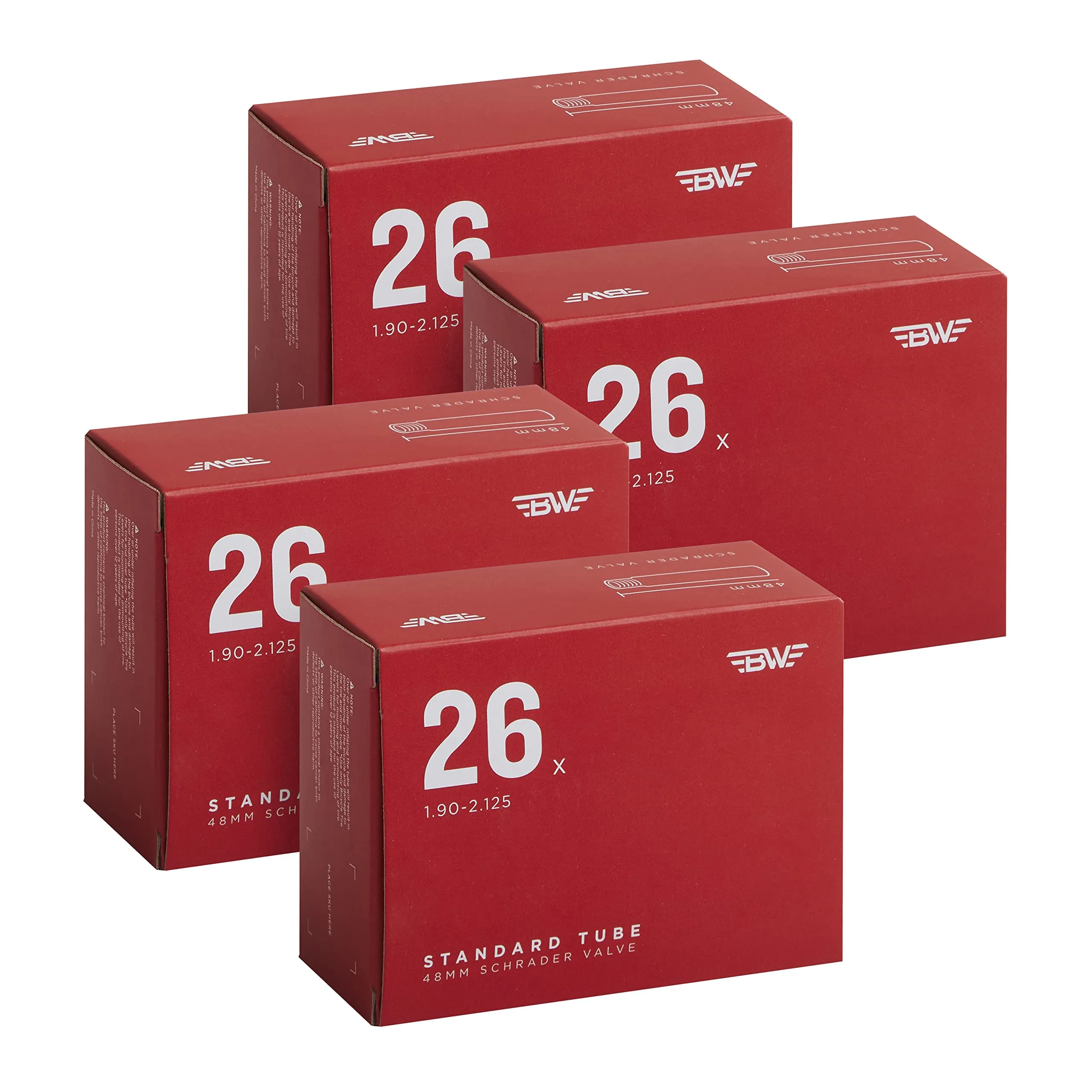 Schrader Valve Bicycle Inner Tubes - Sizes 12-27.5, 700c - Quality Rubber, 4 Pack with Guarantee