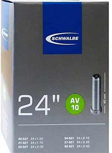 SCHWALBE 24' Bike Tube - 1.5-2.5 Size, 40mm Schrader Valve, Durable Butyl Compound