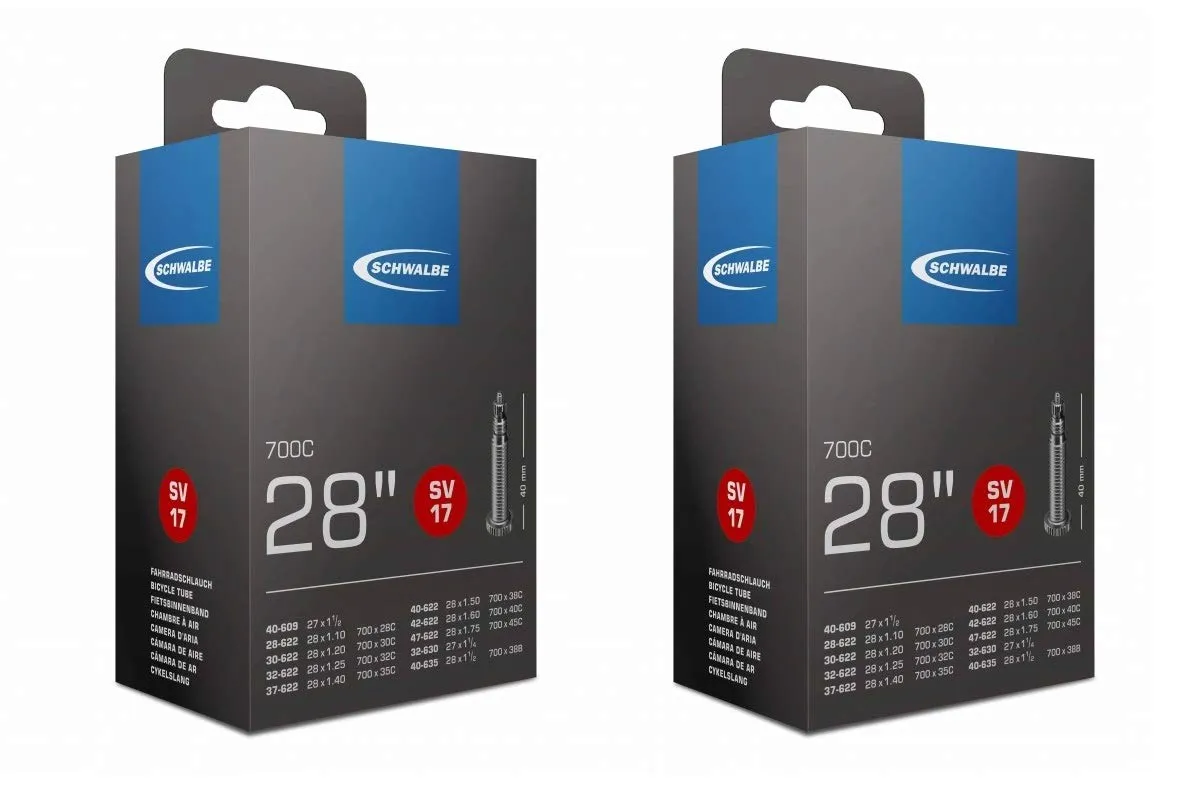 Schwalbe 28' / 700c Inner Tubes 700x35c with 40mm Presta Valves – Durable & Reliable Pair