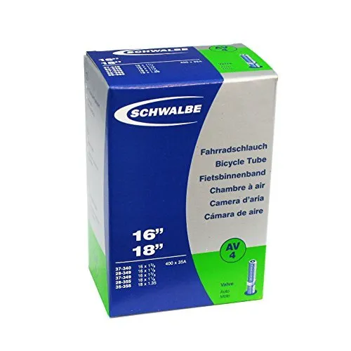 Schwalbe AV4 Tube Schrader 16 x 1 1/8-1.35 Inches (450 x 35A) - Durable Bicycle Inner Tube